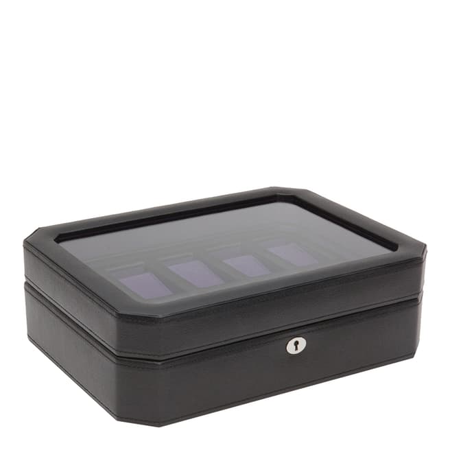 WOLF Black/Purple Windsor Vegan Leather 10 Piece Watch Box