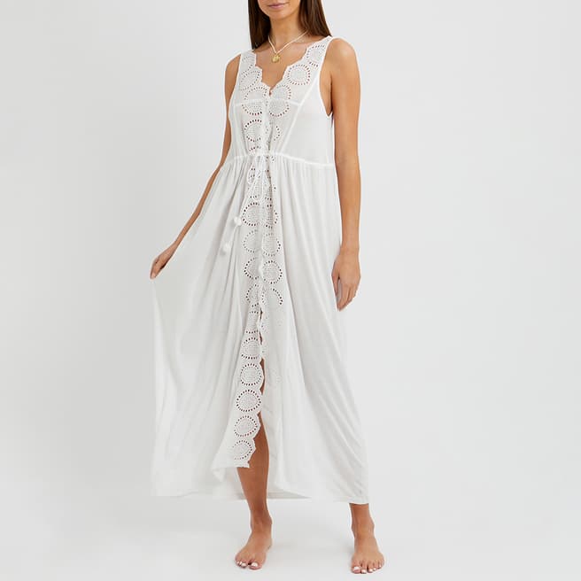 N°· Eleven White Jersey Broderie Anglaise Cover Up