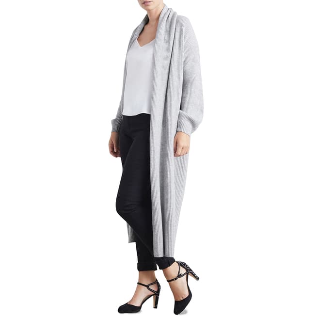 Loop Cashmere Grey Ribbed Luxe Cashmere Cardigan