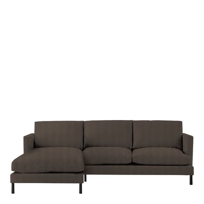 Gallery Living Dulwich Corner Chaise LH Sofa Bed in Placido Truffle