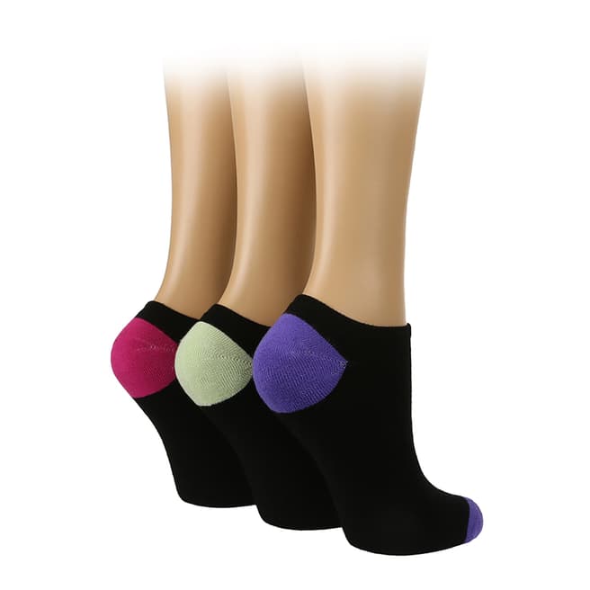 Glenmuir Black/Multi 3 Pack Sport Socks
