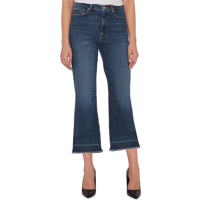 7 For All Mankind Dark Blue Alexa Cropped Stretch Jeans
