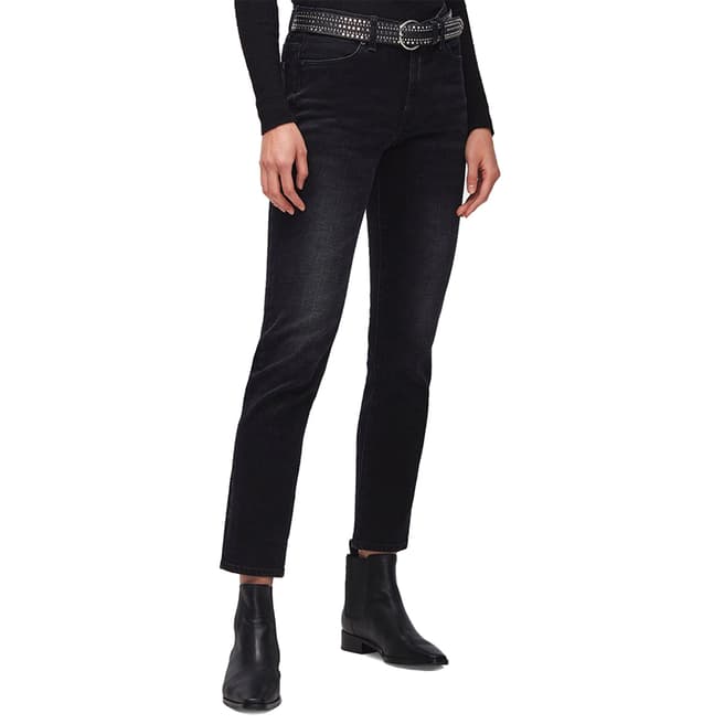 7 For All Mankind Black Washed Roxanne Stretch Jeans