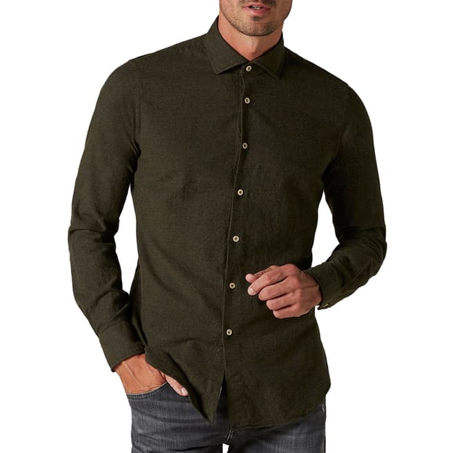7 For All Mankind Khaki Flannel Cotton Shirt