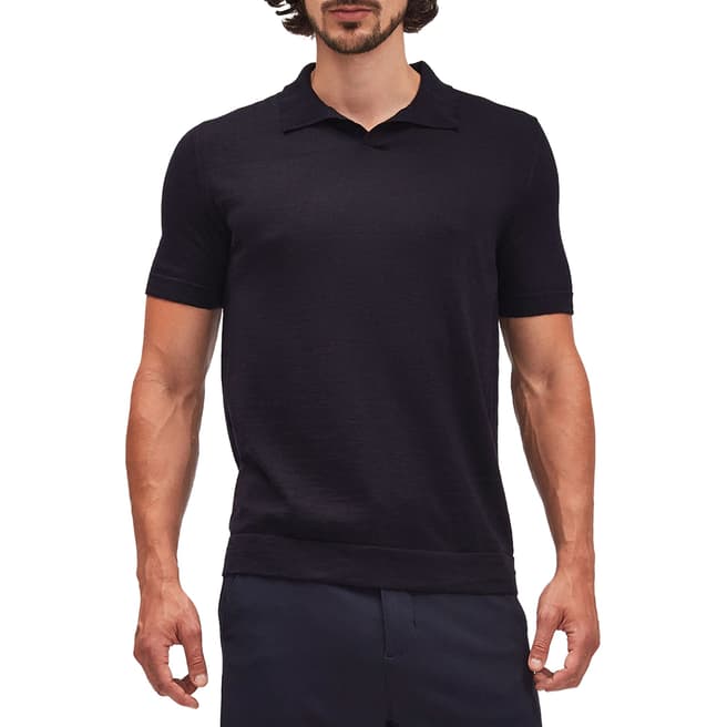 7 For All Mankind Navy Wool Polo Shirt