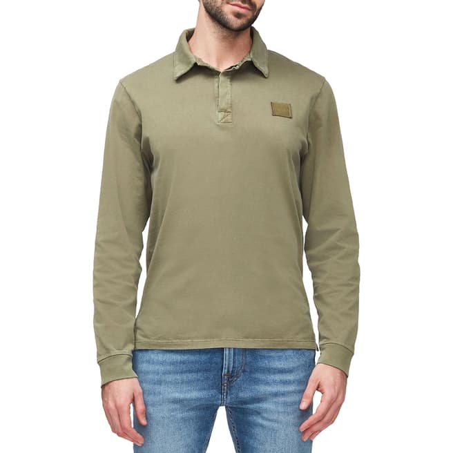 7 For All Mankind Green Cotton Polo Shirt 