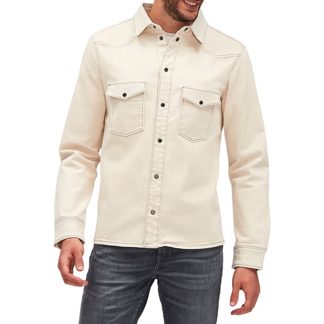 7 For All Mankind Cream Western Cord Overshirt