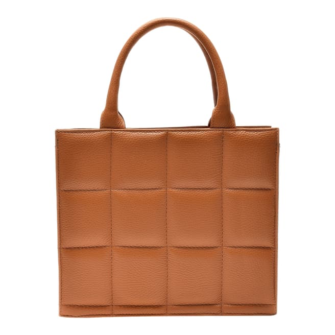 Sofia Cardoni Brown Leather Quilted Handbag