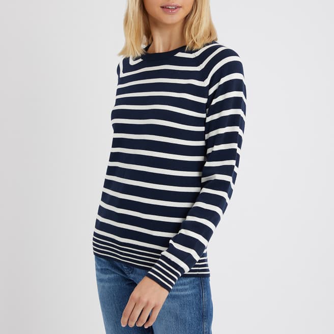 Crew Clothing Navy/White Breton Stripe Sweatshirt