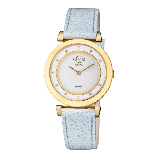 Gevril Women's GV2 Lombardy White Leather Watch