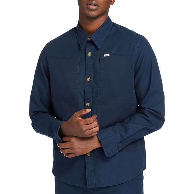 Timberland Navy Cotton Button Up Shirt
