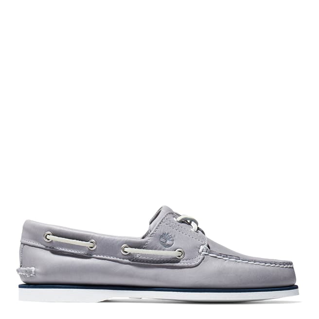 Timberland Grey Leather Classic 2 Eye Boat Shoes