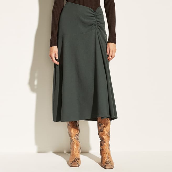 Vince Charcoal Ruched Asymmetric Skirt