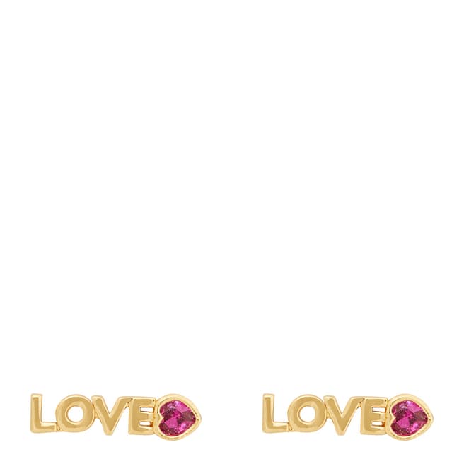 Kate Spade Gold Pink Love You Earrings