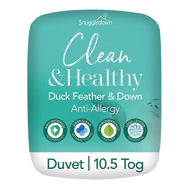 Snuggledown Clean & Healthy Duck Feather and Down 10.5 Tog Double Duvet