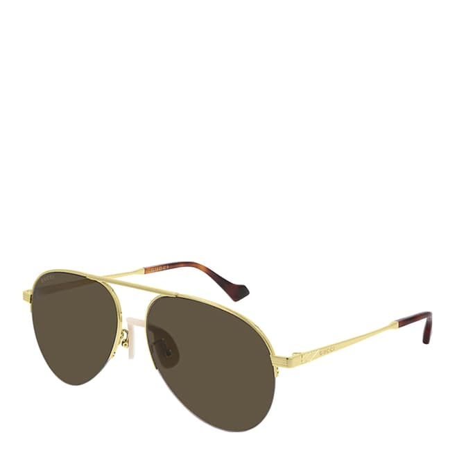 Gucci Men's Gold Brown Gucci Sunglasses 58mm