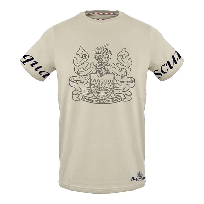 Aquascutum Sand Crest Logo Cotton T-Shirt