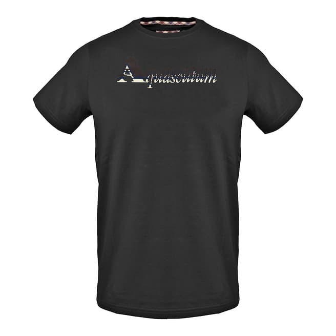 Aquascutum Black Logo Cotton T-Shirt