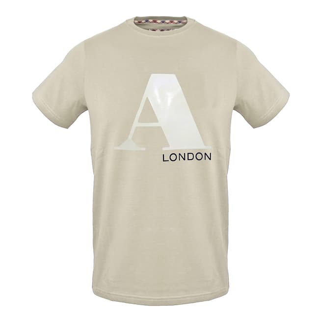 Aquascutum Sand A Logo Cotton T-Shirt