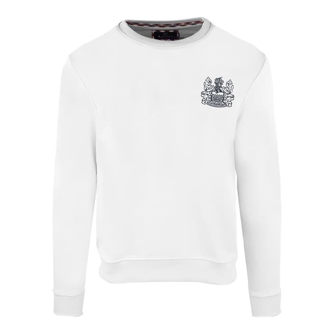 Aquascutum White Crest Logo Cotton Sweatshirt