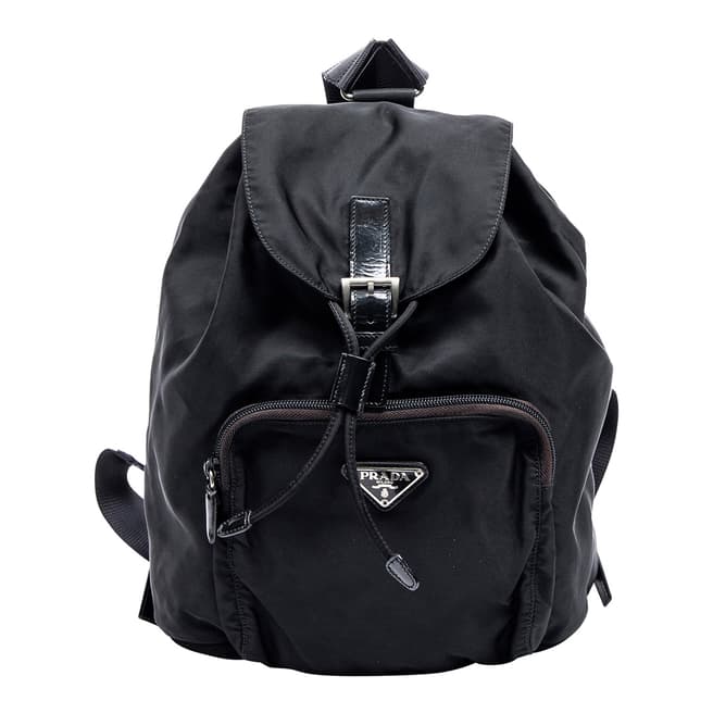 Prada Vintage Black Drawstring Backpack