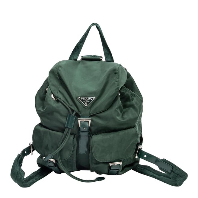 Prada Vintage Green Drawstring Backpack