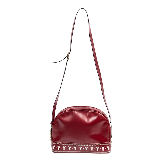 Vintage Yves Saint Laurent Red Halfmoon Top Zip Shoulder Bag