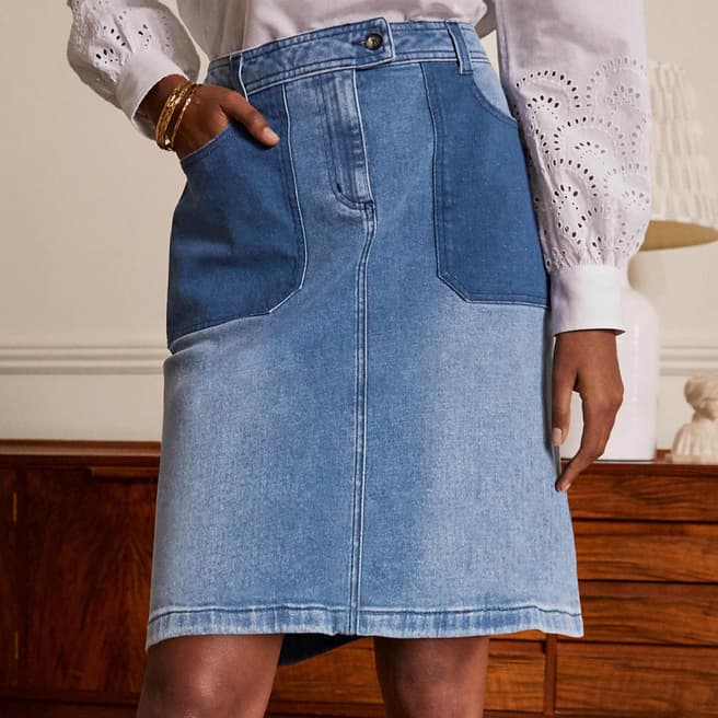 Boden Denim Cotton Mini Skirt 