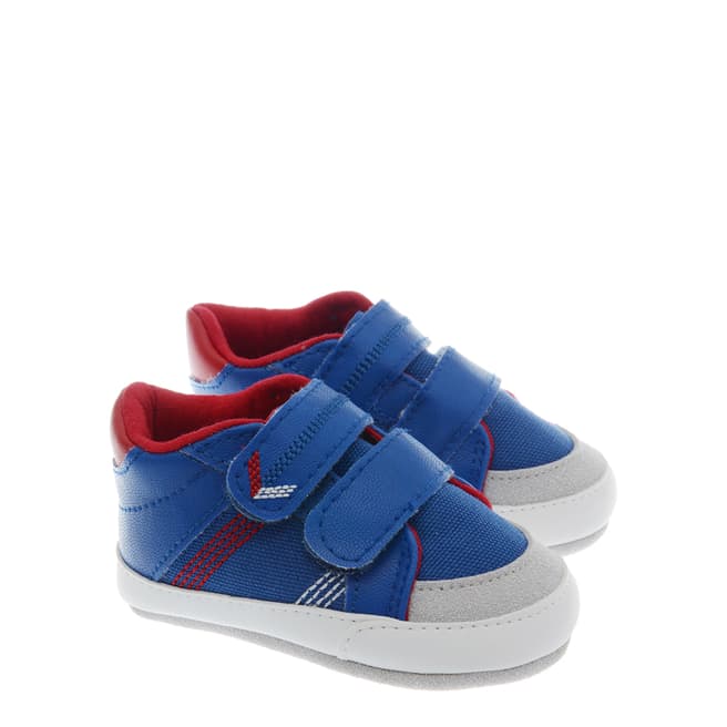 Freesure Blue Leather and Textile Sneakers