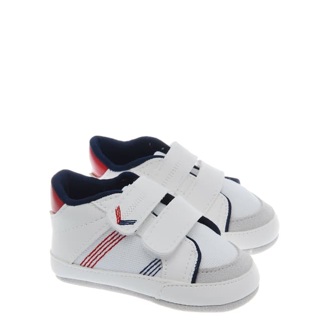 Freesure White Leather and Textile Sneakers