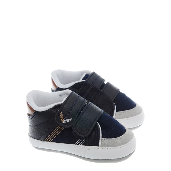 Freesure Dark Blue Leather and Textile Sneakers