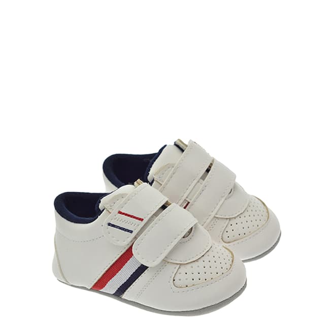 Freesure White Leather Double Strap Sneakers