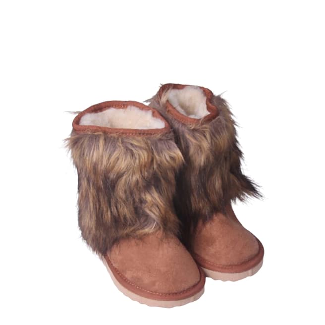 Antarctica Boots Toddler Brown Faux Fur Fringe Boots
