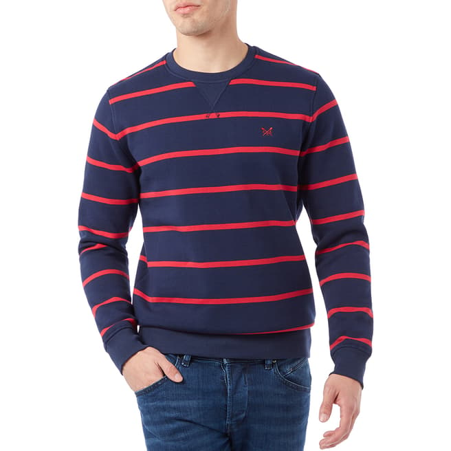 Crew Clothing Navy/Red Cotton Sweatshirt
