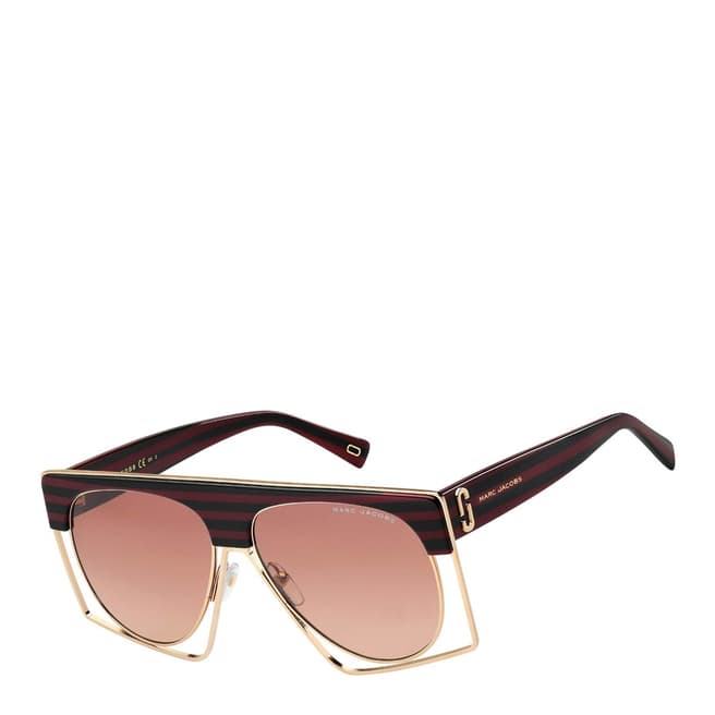 Marc Jacobs Women's Striped Burgundy/Pink Doubleshade Marc Jacobs Sunglasses 59mm
