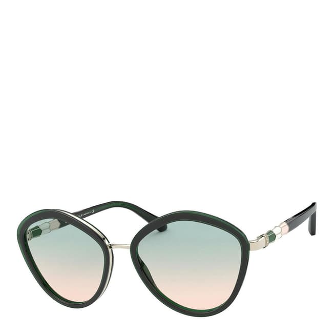 Bvlgari Women's Silver Green/Gradient Bvlgari Sunglasses 56mm