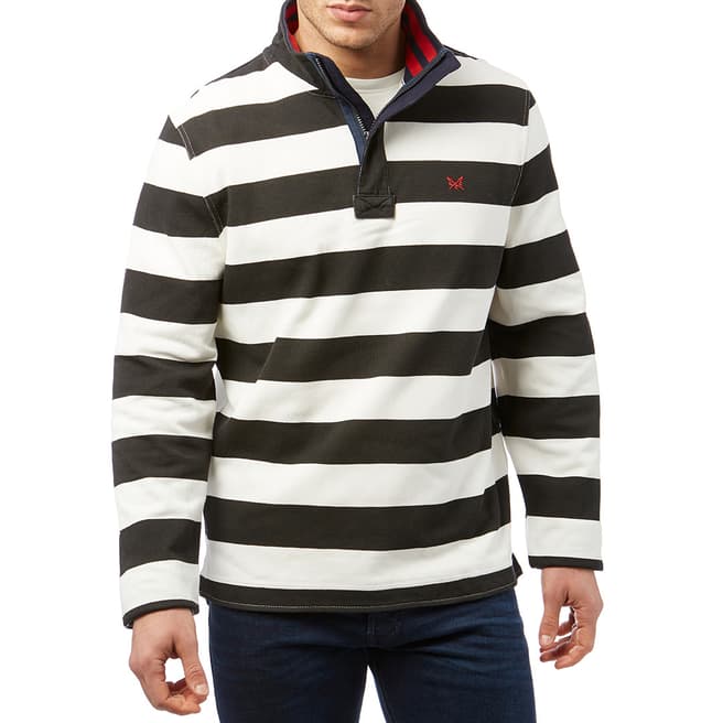 Crew Clothing Stripe Cotton Pique Half Zip Sweatshirt
