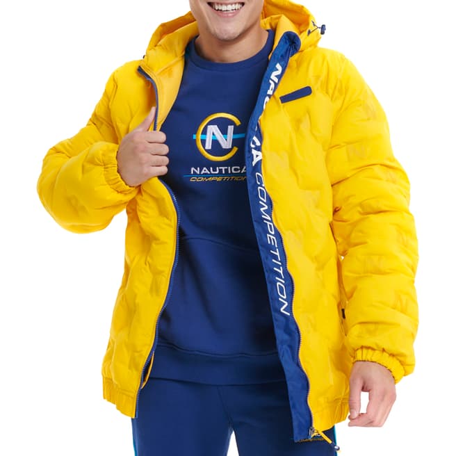 Nautica Yellow Hooded Puffer Jacket 