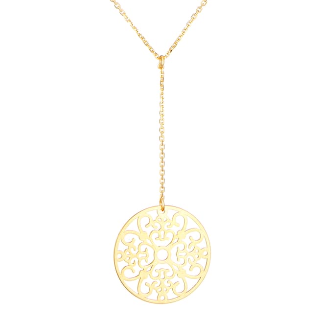 Or Eclat Gold "Hanging Rosette" Necklace