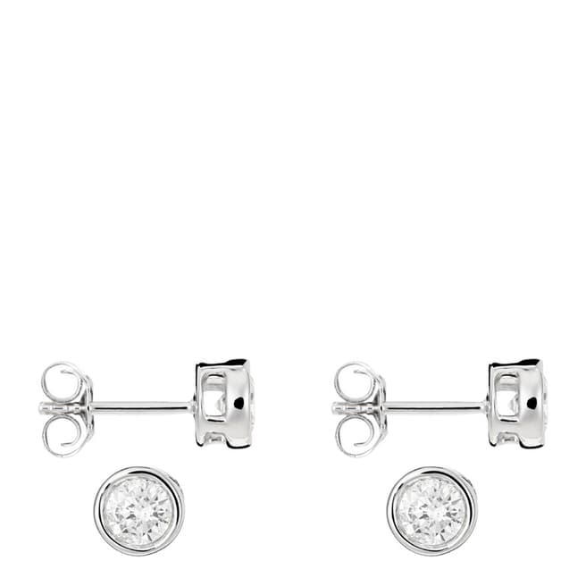 Le Diamantaire Silver 'Chip Shine' Circle Stud Earrings