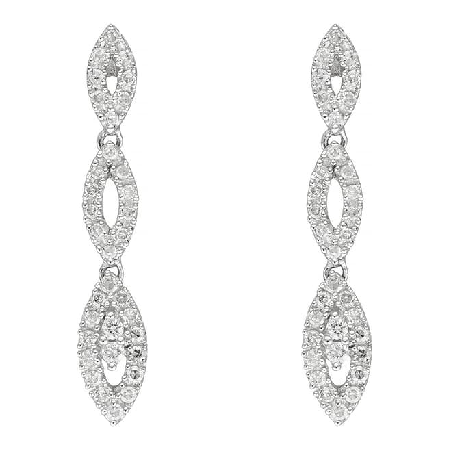 Le Diamantaire Silver 'Forever' Diamond Drop Earrings