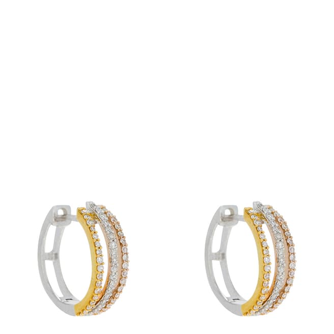 Le Diamantaire Multi '3 Lines' Hoop Earrings