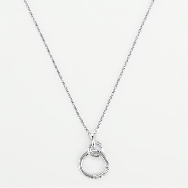 Le Diamantaire Silver 'Beautiful Bubbles' Double Hoop Pendant Necklace