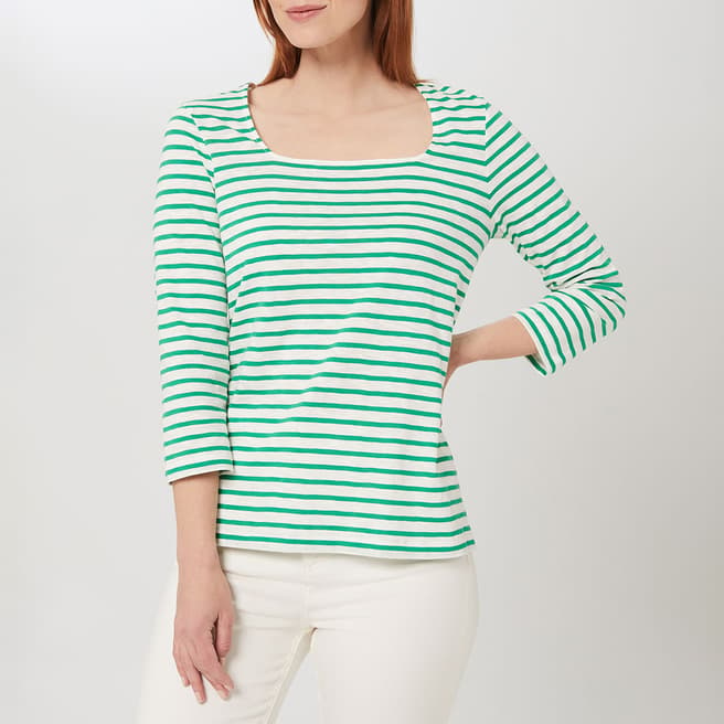 Hobbs London Green Ginny Stripe Cotton T-Shirt
