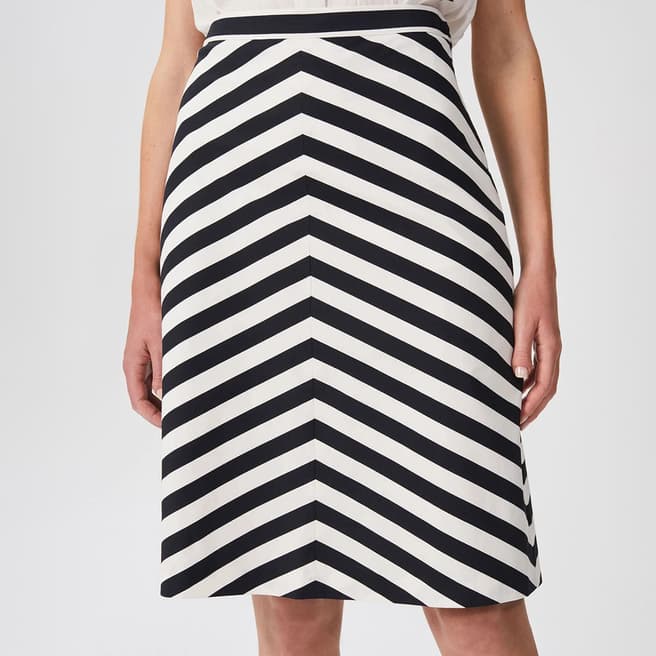 Hobbs London White Talisa Stripe Cotton Blend Skirt