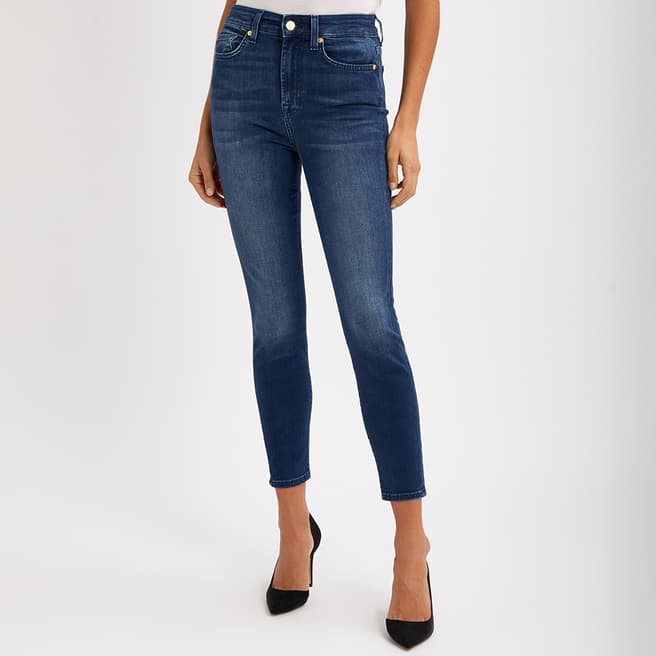 7 For All Mankind Mid Blue Aubrey Slim Stretch Jeans