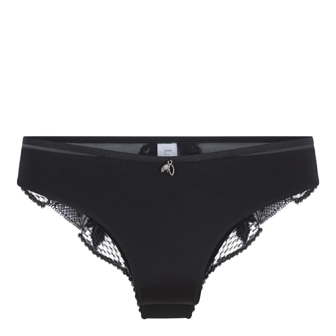 LingaDore Black Bikini Lace Detail Briefs 