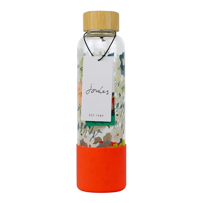 Joules Floral Glass Water Bottle