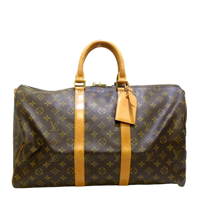 Louis Vuitton Vintage Brown Keepall 45 Travel Bag