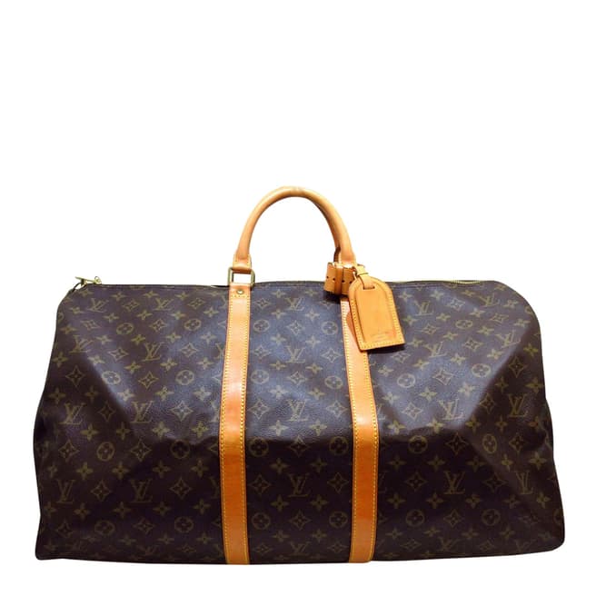 Louis Vuitton Vintage Brown Keepall 55 Travel Bag